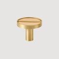 Knopf 1076 | Messing + Leder | Beige