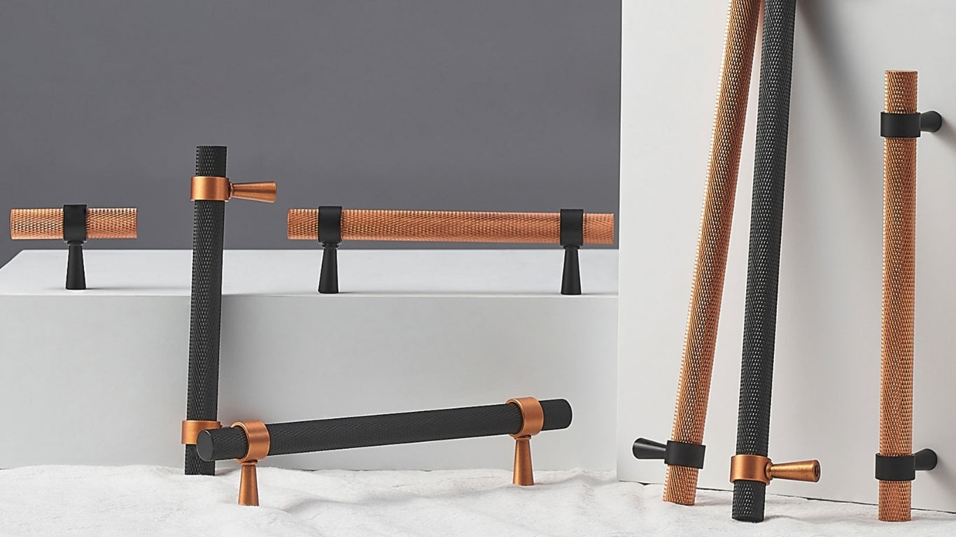 Griff 3096K | Gerändelt | Kupfer + Schwarz