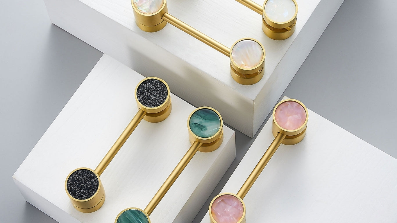 Möbelhasp 3091 | Mässing + Black/White/Gold