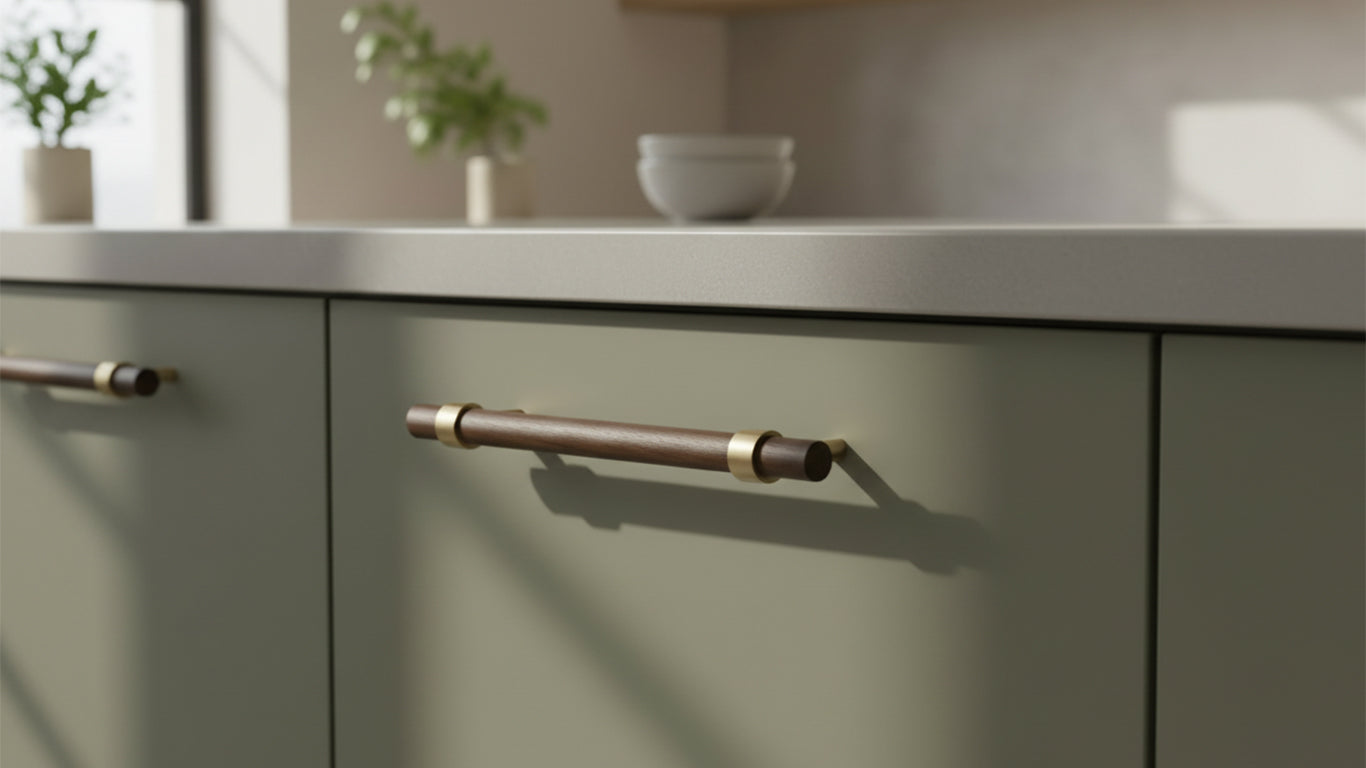 Uchwyt CH025W | Orzech + Mosiądz