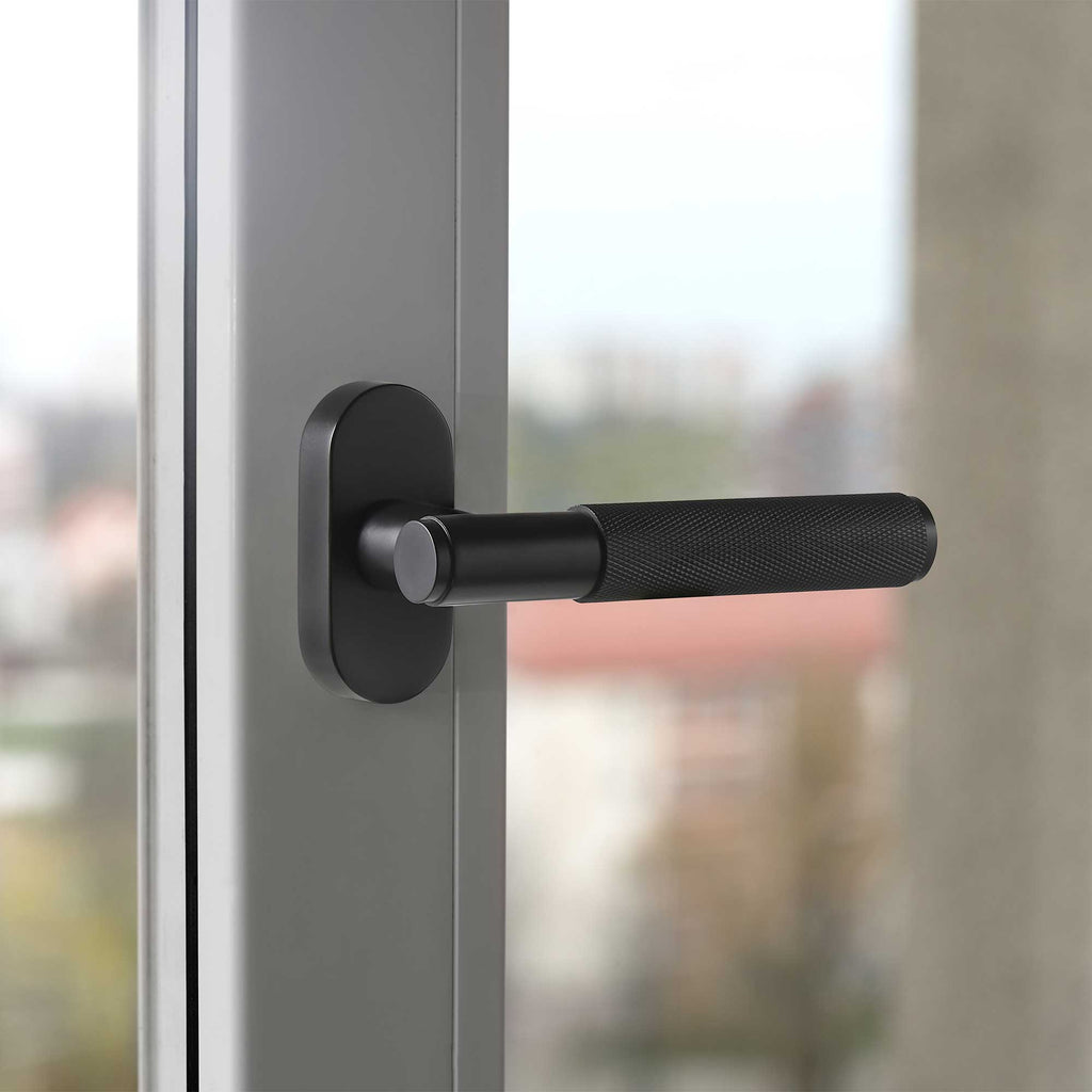 Fenstergriffe C01-191C | Gerändelt | Schwarz