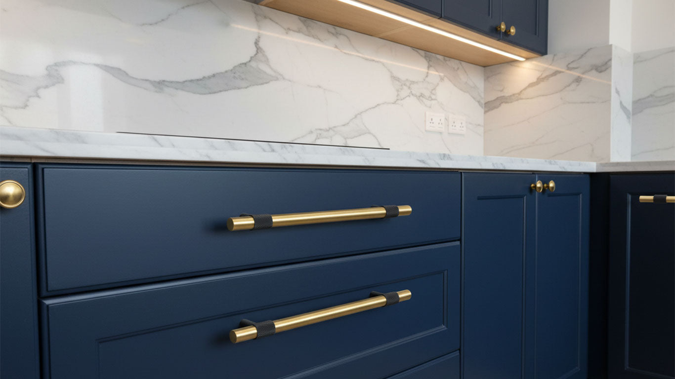 Handtag 3104 | Lättrat | Mässing + Svart