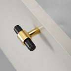 Handtag 3074 | Solid mässing | Svart/Guld - Dooroom