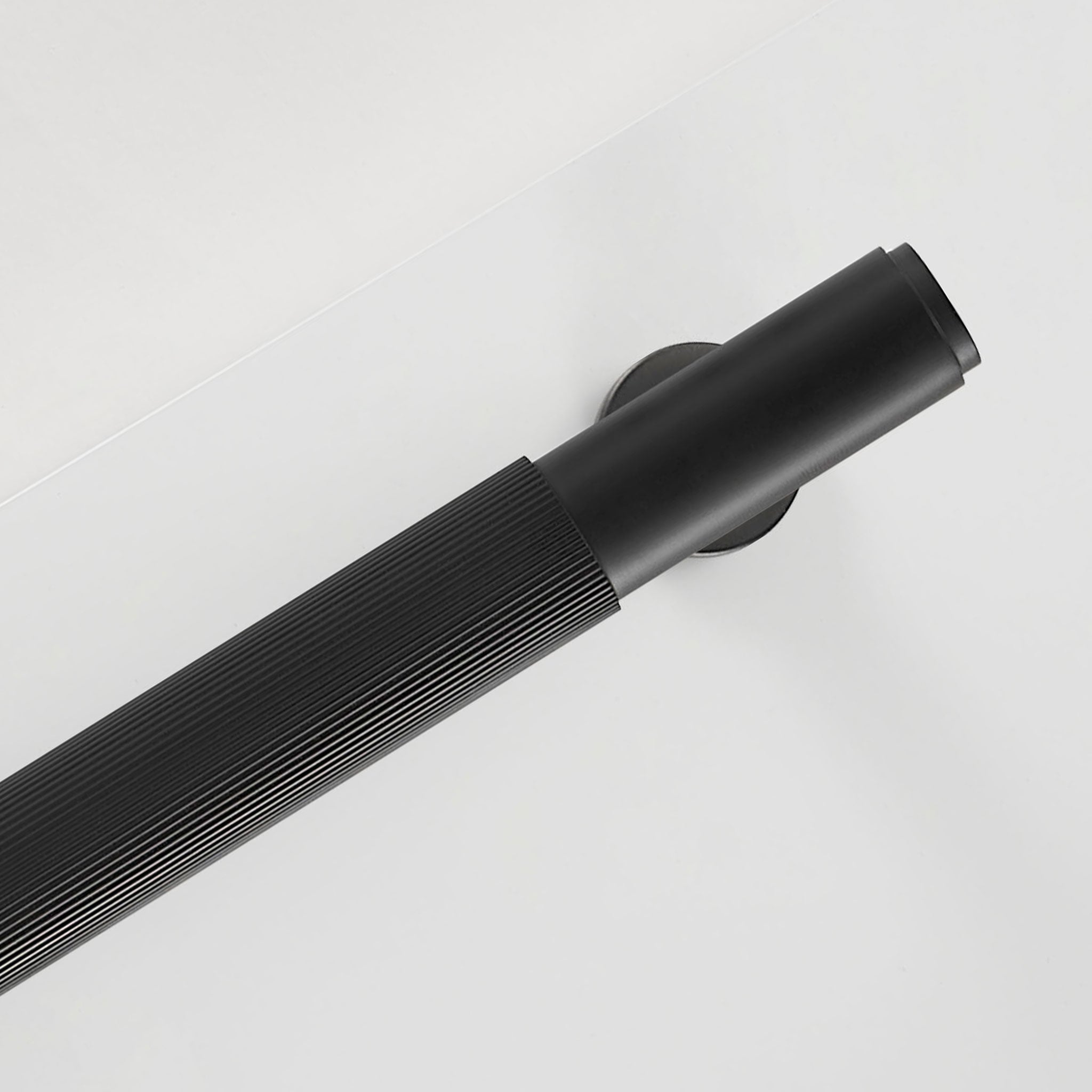 Maniglione per Porta Doccia P3100Z | Zigrinata | Nero (SET)